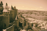 Section ouest des murailles et vue de la région - Carcassonne, France