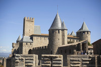 Il castello del Conte e la torre rettangolare Pinte - Carcassonne, Francia