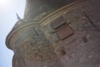 Detalle de una torre de la muralla de la ciudadela de Carcasona - Carcasona, Francia