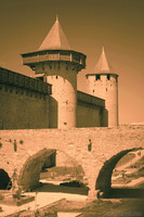 Pont et tours du Château Comtal de Carcassonne - Carcassonne, France