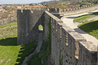 La torre Notre-Dame o Rigal de la muralla externa de Carcasona - Carcasona, Francia