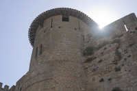 Detalle de una torre de la época romana de la muralla interna de la Cité de Carcasona - Carcasona, Francia