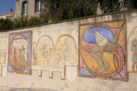 Murale di Carcassonne - La corte dell'amore - Carcassonne, Francia