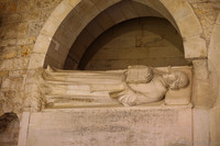Sepulcher in an arch of the Girona Cathedral cloister - Girona, Spain