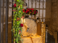 La chaire épiscopale romane de Charlemagne du XIe siècle dans la Cathédrale de Gérone - Gérone, Espagne