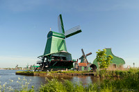 The windmills De Gekroonde Poelenburg and De Kat - Zaandam, Netherlands