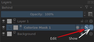 Krita Colorize Mask layer