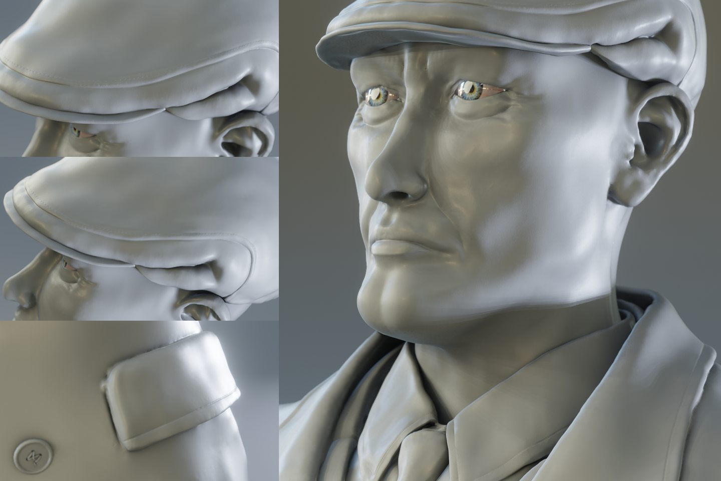 Vanrick - 3D Character Sculpture - Hat details