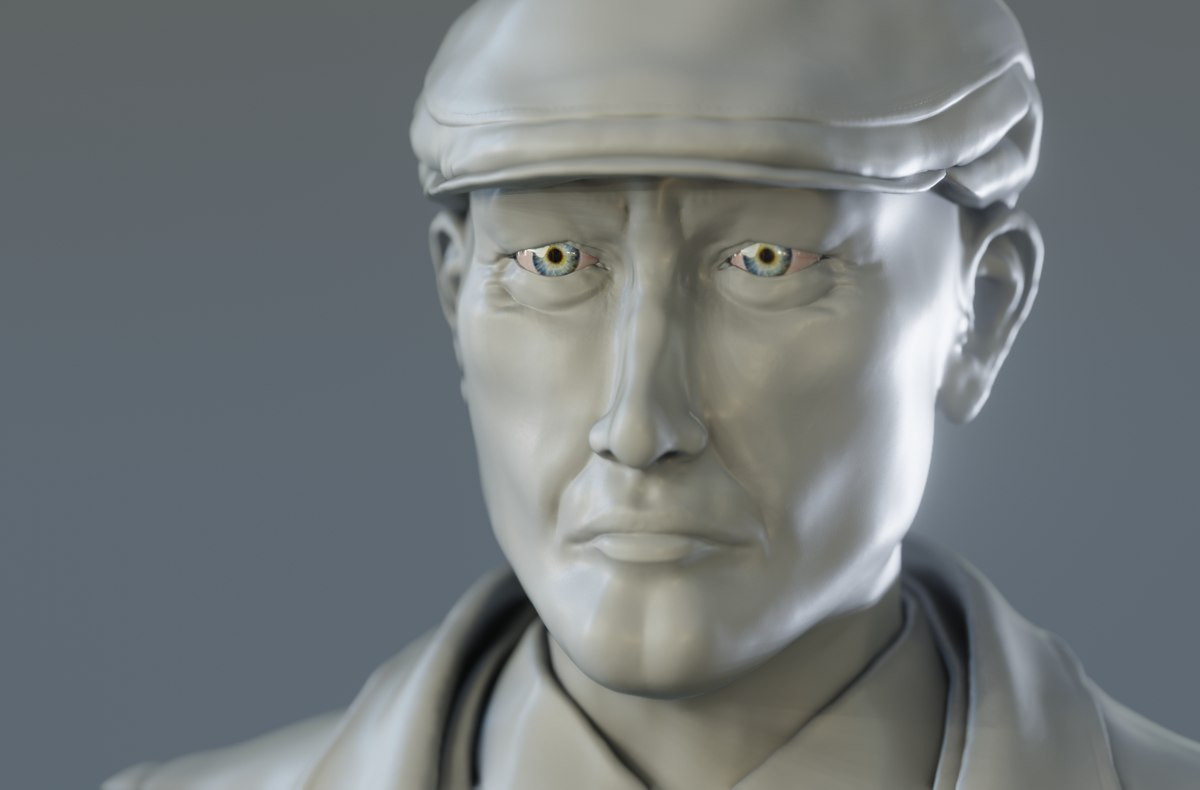Vanrick - 3D Character Sculpture - Face detail - Blender