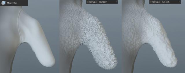 Sculpt mode in Blender 3D - Mesh Filter tool