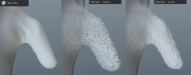Sculpt mode in Blender 3D - Mesh Filter tool Sculpt mode in Blender 3D - Mesh Filter tool