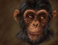 Monkey Business - chimpancé pintado en Krita - Thumbnail