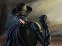 Zorro encouraging gentlemen to Fight Oppression - The Mark of Zorro - Digital Illustration (Krita) - Thumbnail