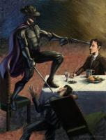 Zorro che sventa un attacco dei signori - Il Marchio di Zorro - Illustrazione digitale (Krita) - Thumbnail
