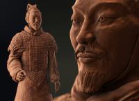 Escultura 3D de guerrero de terracota - Blender - Thumbnail