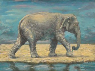Oil on Panel Wildlife Painting