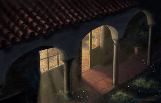 Vega Hacienda Traditional Ink Drawing + Digitally Colored (Krita)