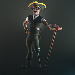 Pirate Captain John Silver 3D Character | Blender