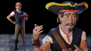 Pirate Captain John Silver 3D Character | Blender